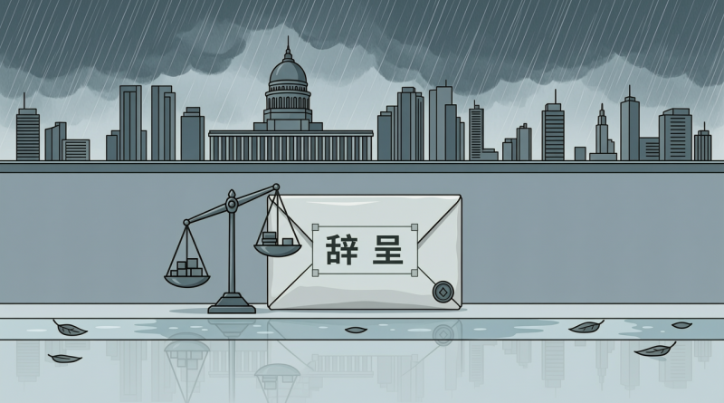 马来西亚交通部长陆兆福请辞抗议纳吉居家服刑的编辑插画