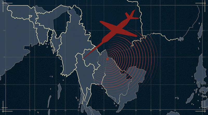 缅甸军政府空袭NUG特别军区指挥部编辑插画