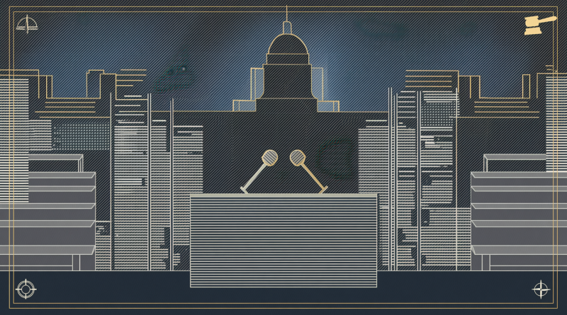 菲律宾副总统莎拉弹劾案审理场景原创插画