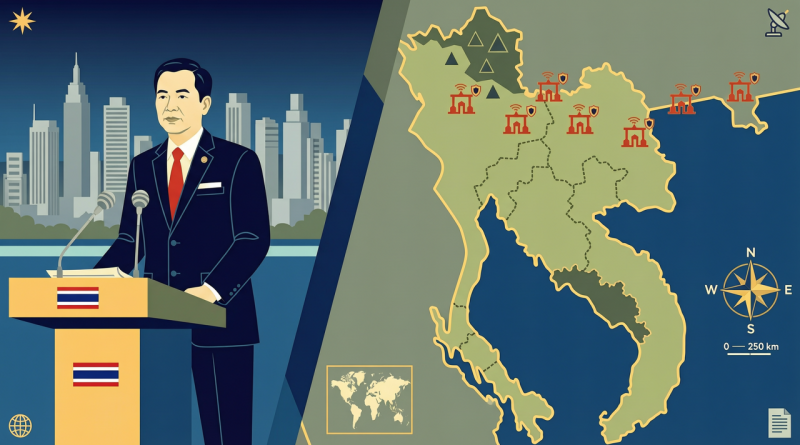 泰国旅游部长在曼谷政府大楼回应中国使馆旅行警告的编辑插画